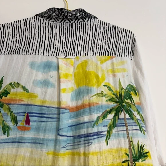 John Mark White Button-Down Top Colorful Beach Vacation Dog Resort Wear Print XL - Picture 15 of 15